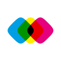 CMYK Colour Mix Squircle Shapes Icon