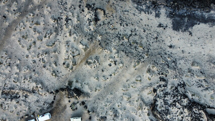 white sand beach from drone on the island of el Hierro