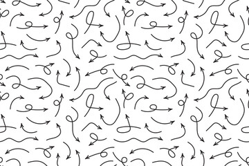 seamless pattern with black arrows set-  vector illustration