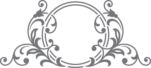 Luxury monogram template. Flourish round decorative label