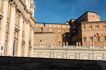 Fototapeta na wymiar dome of st peter basilica and the city of the vatican catholic capital of the world art history