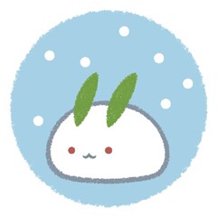 雪ウサギと雪