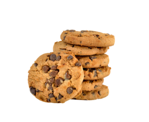Chocolate chip cookie on transparent png