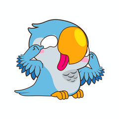 cute little parakeets vector illustration