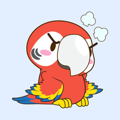 cute little macaw vector illustration