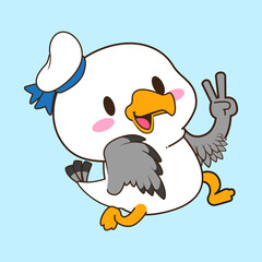 cute little seagull vector illustration