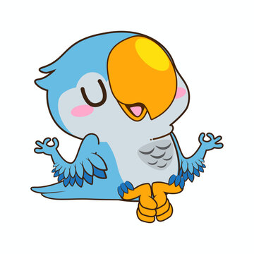 cute little parakeets vector illustration