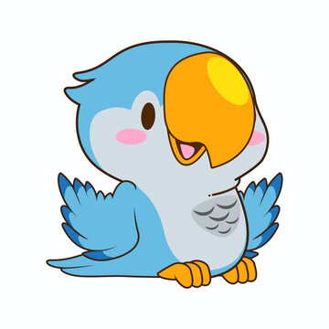cute little parakeets vector illustration