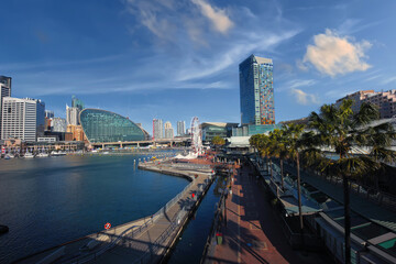 View of Sydney Harbour and City Skyline of Darling Harbour and Barangaroo Australia