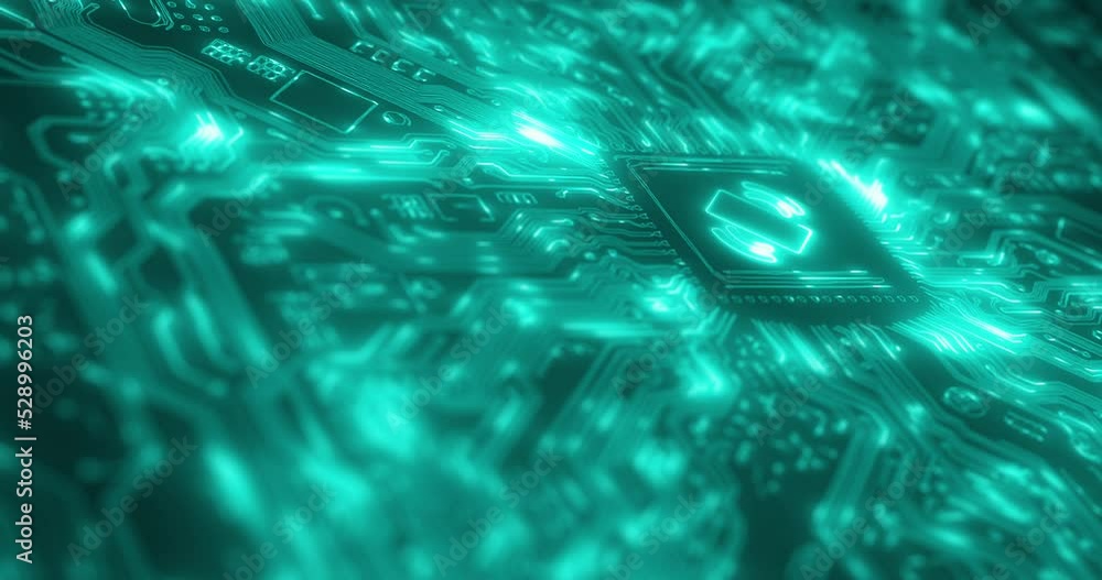 Aufkleber Programming code, circuit board or program coding for electronics background. Tech, future and futuristic technology or cybersecurity, ai and illustration of software, data network or iot or database