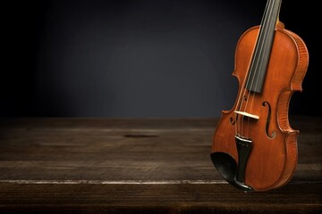 A violin on the table, classic music concept