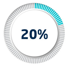 Set of circle percentage diagrams for infographics, 3D design
