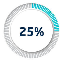 Set of circle percentage diagrams for infographics, 3D design