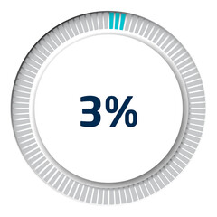 Set of circle percentage diagrams for infographics, 3D design