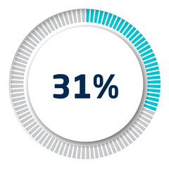 Set of circle percentage diagrams for infographics, 3D design