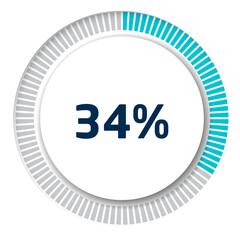 Set of circle percentage diagrams for infographics, 3D design