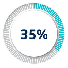 Set of circle percentage diagrams for infographics, 3D design
