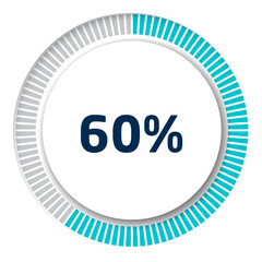 Set of circle percentage diagrams for infographics, 3D design