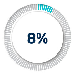 Set of circle percentage diagrams for infographics, 3D design