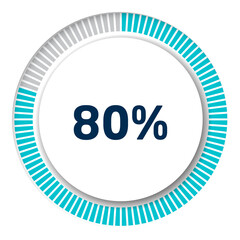 Set of circle percentage diagrams for infographics, 3D design