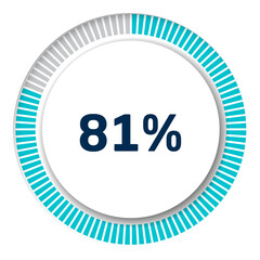 Set of circle percentage diagrams for infographics, 3D design