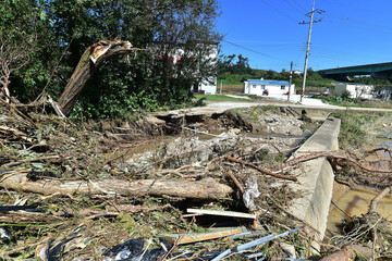 Damaged by the typhoon Hinnamnor in Gangsa-ri, Homigot-myeon, Nam-gu, Pohang-si, Gyeongsangbuk-do,...