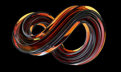 abstract twisted shape. Computer generated geometric illustration. 3D rendering