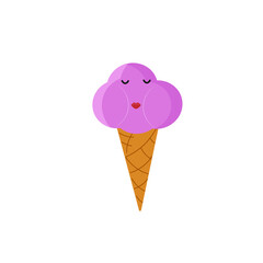 kawaii ice cream characters. Cute cartoon stickers. Vector illustration. For covers, notebooks, childrens games.