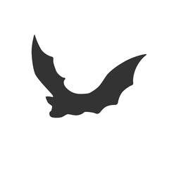 Halloween bat icon. Black bat silhouette.