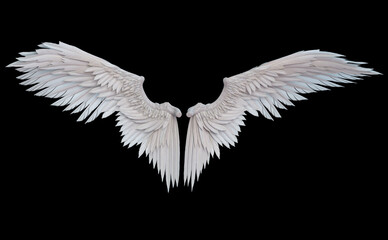 Naklejka na ściany i meble 3D render of fantasy angel wings