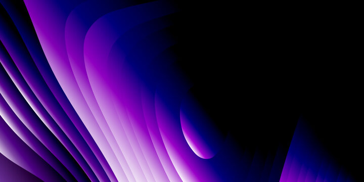 Abstract Background With Lines. Dark Blue Abstract Background With Ultraviolet Neon Glow, Blurry Light Lines, Waves