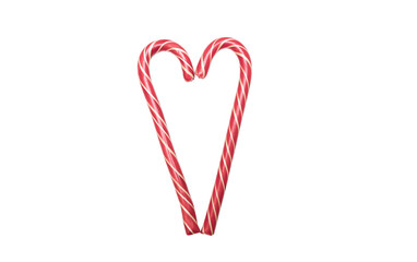candy cane heart, lollipop isolated on white background