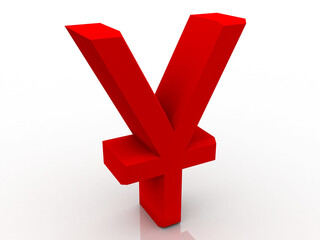 3d illustration Yen or yuan Symbol sign