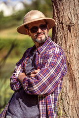 Fishing in the summer on the lake