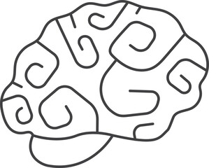 Brain icon. Mind black line symbol. Intellect sign