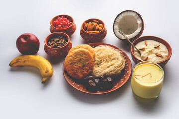 Sargi - Karwa Chauth breakfast menu before starting fasting or upwas on karva chauth, Indian food