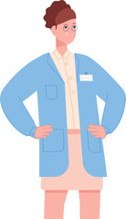Woman in lab coat. Medical staff. Female scientist
