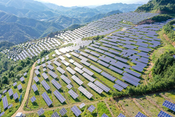 solar panels in mountain