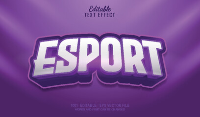 Esport text effect style 3d purple