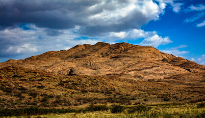 landscape with blue sky and clouds