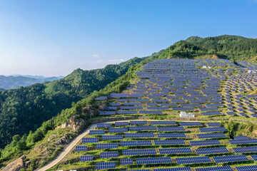 solar panels in mountain
