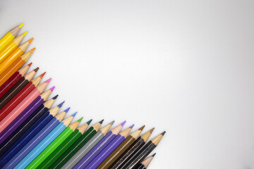 The crayon with the white space for the back to school concept.