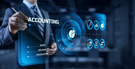 Fototapeta na wymiar Accounting audit business finance concept on screen.