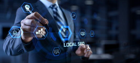 Local Seo Digital marketing and internet advertising concept.