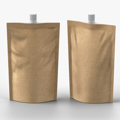 paper doypack 3d rendering.