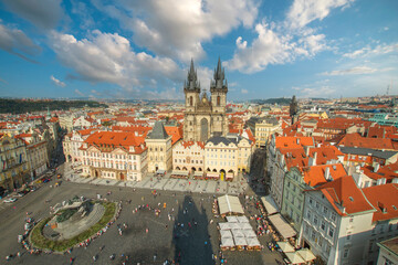 Naklejka na ściany i meble Old Town Square in the center of Prague.