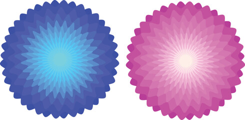 Vector hand drawn doodle mandala blue and pink color. Ethnic mandala with colorful tribal ornament. Isolated. Bright colors.