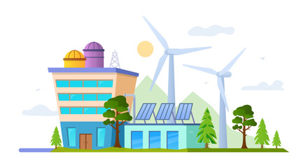 Renewable energy sources - modern flat design style illustration