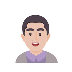 Emoji for men. Emoji-style face. vector illustration. Talking person of self-expression, an avatar for a video blog. Memoji stickers.
