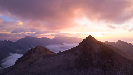 sunrise in the mountains
